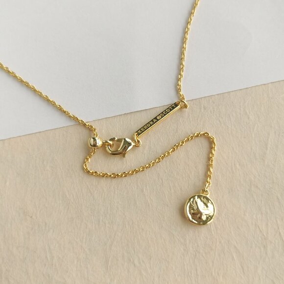 Kendra Scott Gold Ari Heart Music Note Drusy Necklace - Picture 4 of 4
